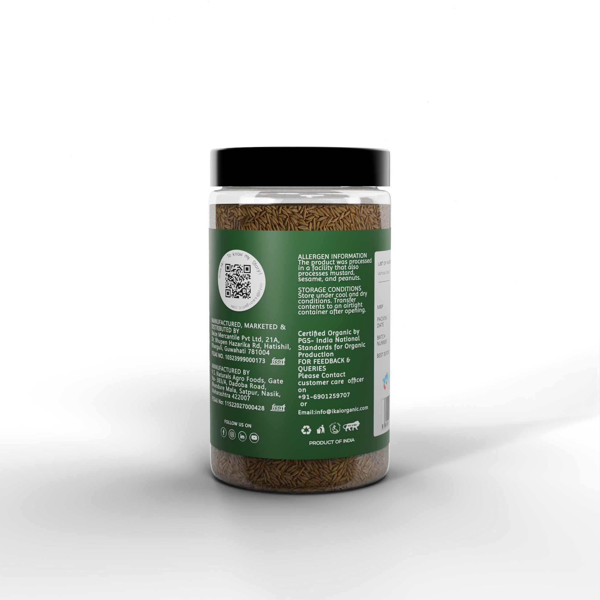 4 - Organic Cumin Seeds - 100g