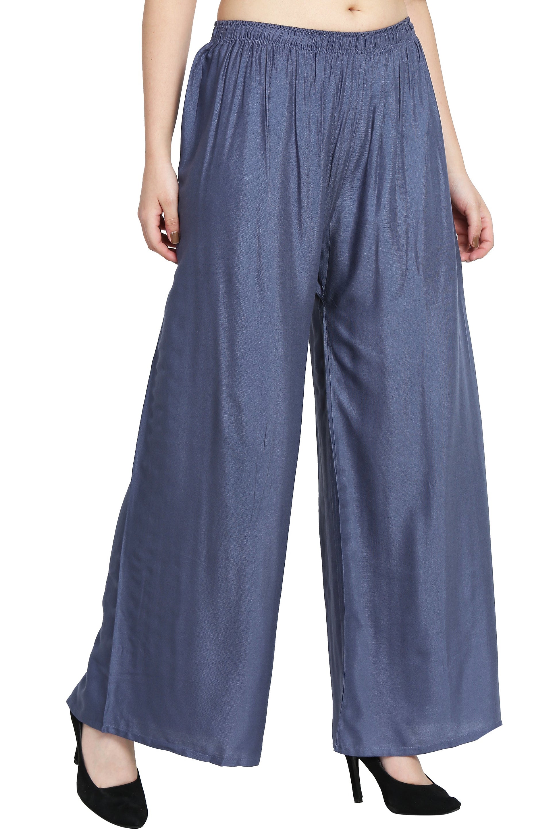 PAVONINE Grey Color Rayon Fabric Half Flared Sharara For Women