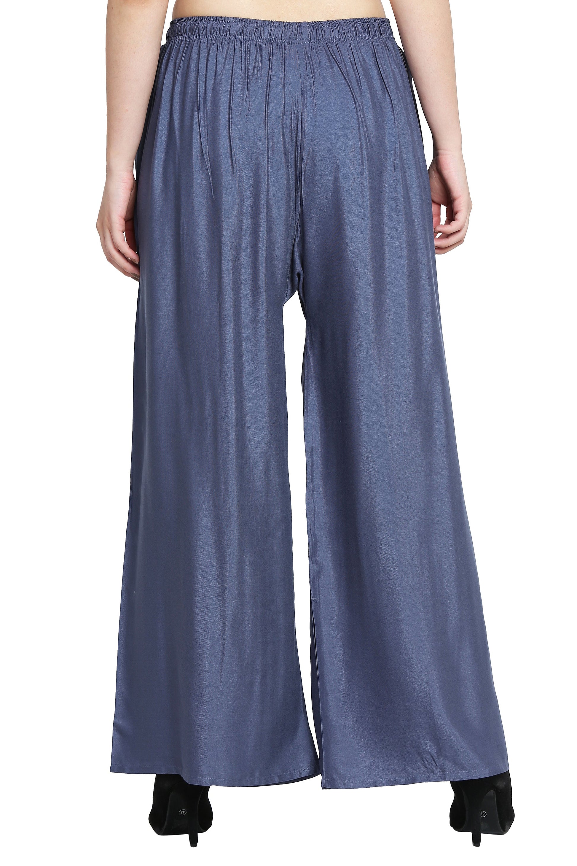 PAVONINE Grey Color Rayon Fabric Half Flared Sharara For Women
