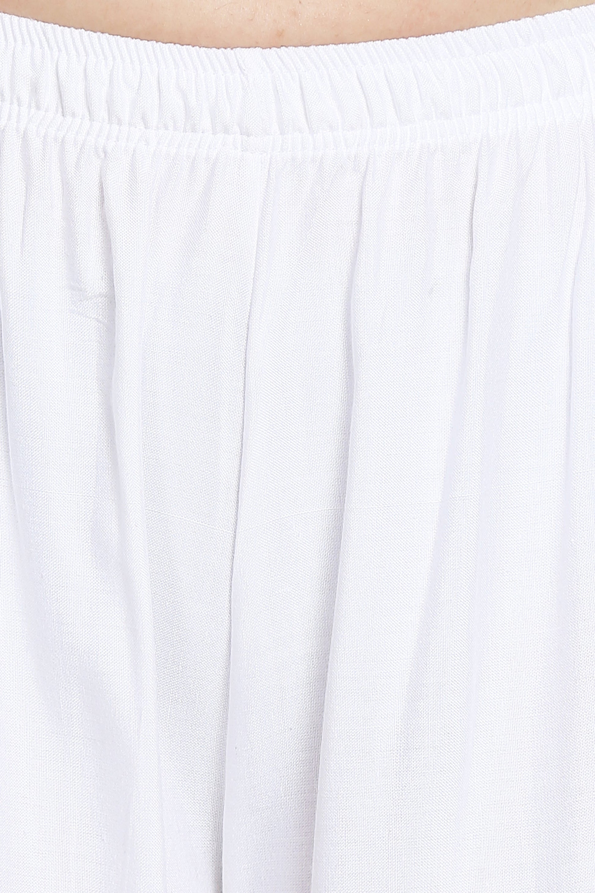 PAVONINE White Color Rayon Fabric Half Flared Sharara For Women