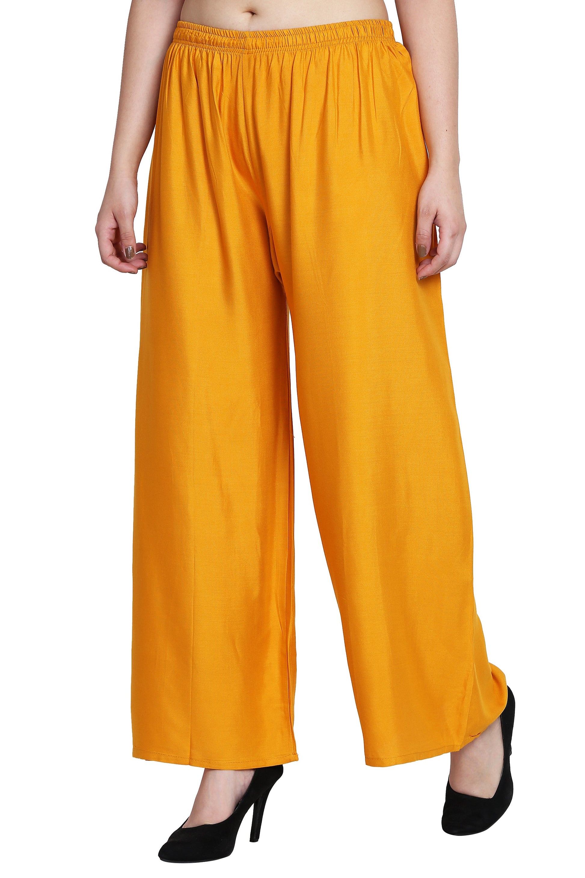 PAVONINE Mustard Color Rayon Fabric Half Flared Sharara For Women