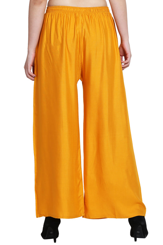 PAVONINE Mustard Color Rayon Fabric Half Flared Sharara For Women