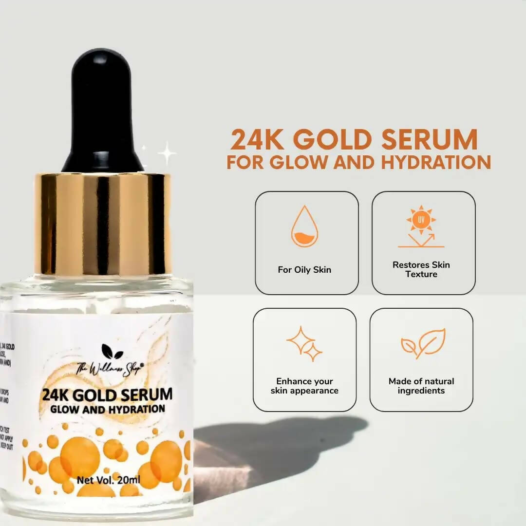 The Wellness Shop 24k Gold Serum for Glow and Hydration  Grab2Buy The Wellness Shop Grab2Buy