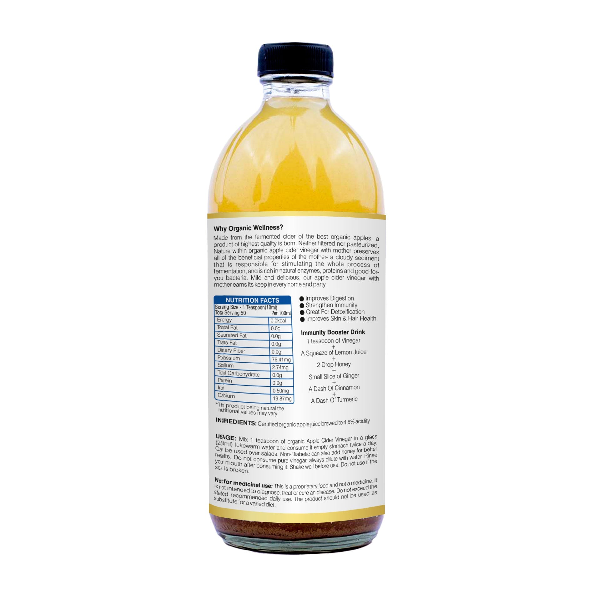 Organic Wellness Apple Cider Vinegar with Mother - Grab2buy