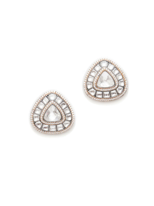 Kundan Earrings (silver) - Ruby Raang