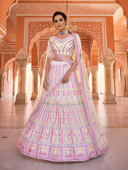 Myra Baby Pink Designer Handwork Lehenga