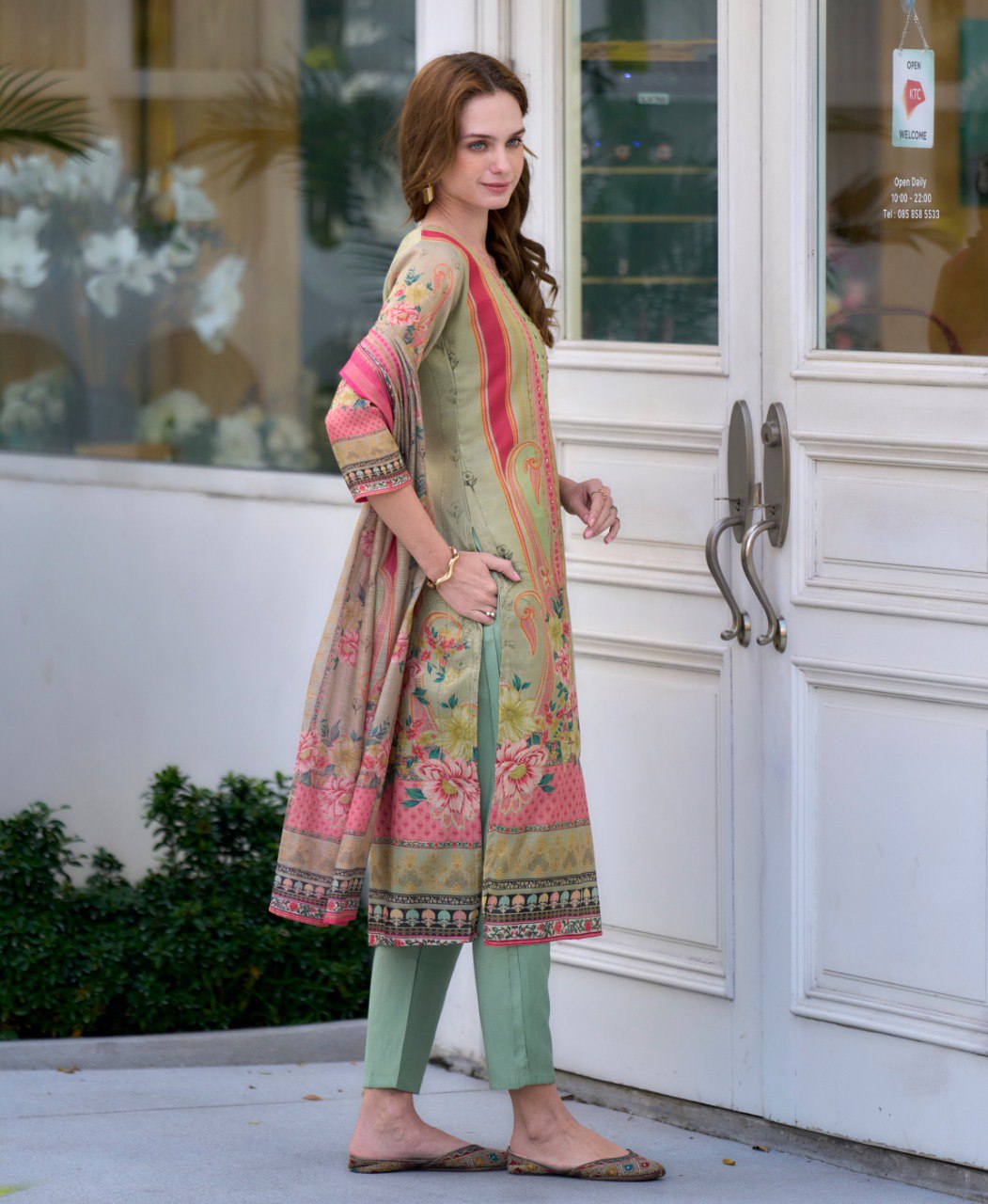Prazu Fashion Light Green Silk Blend Designer Salwar Suit