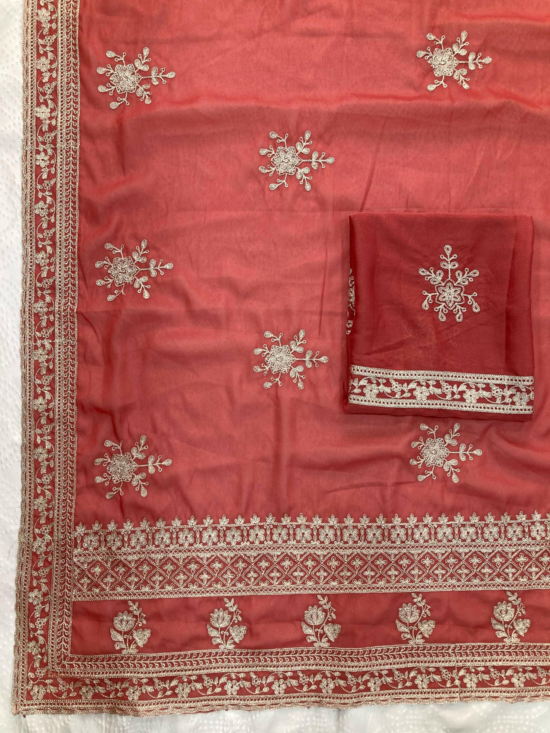 Teeya Creation Womens New Latest Party Wear Soft Georgette Saree-Peach