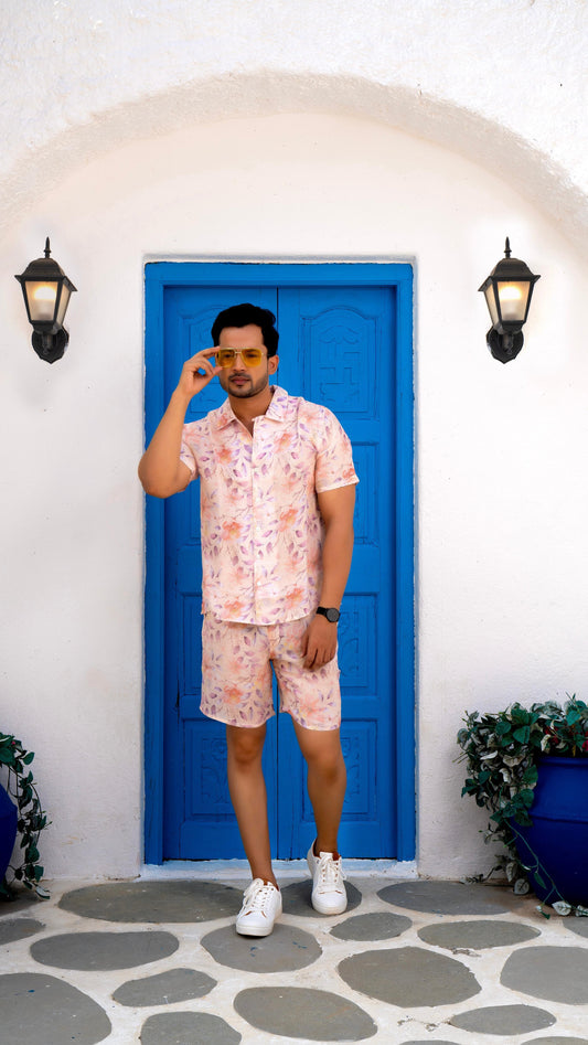 Noroke Linen Floral Co-ord Set Men 