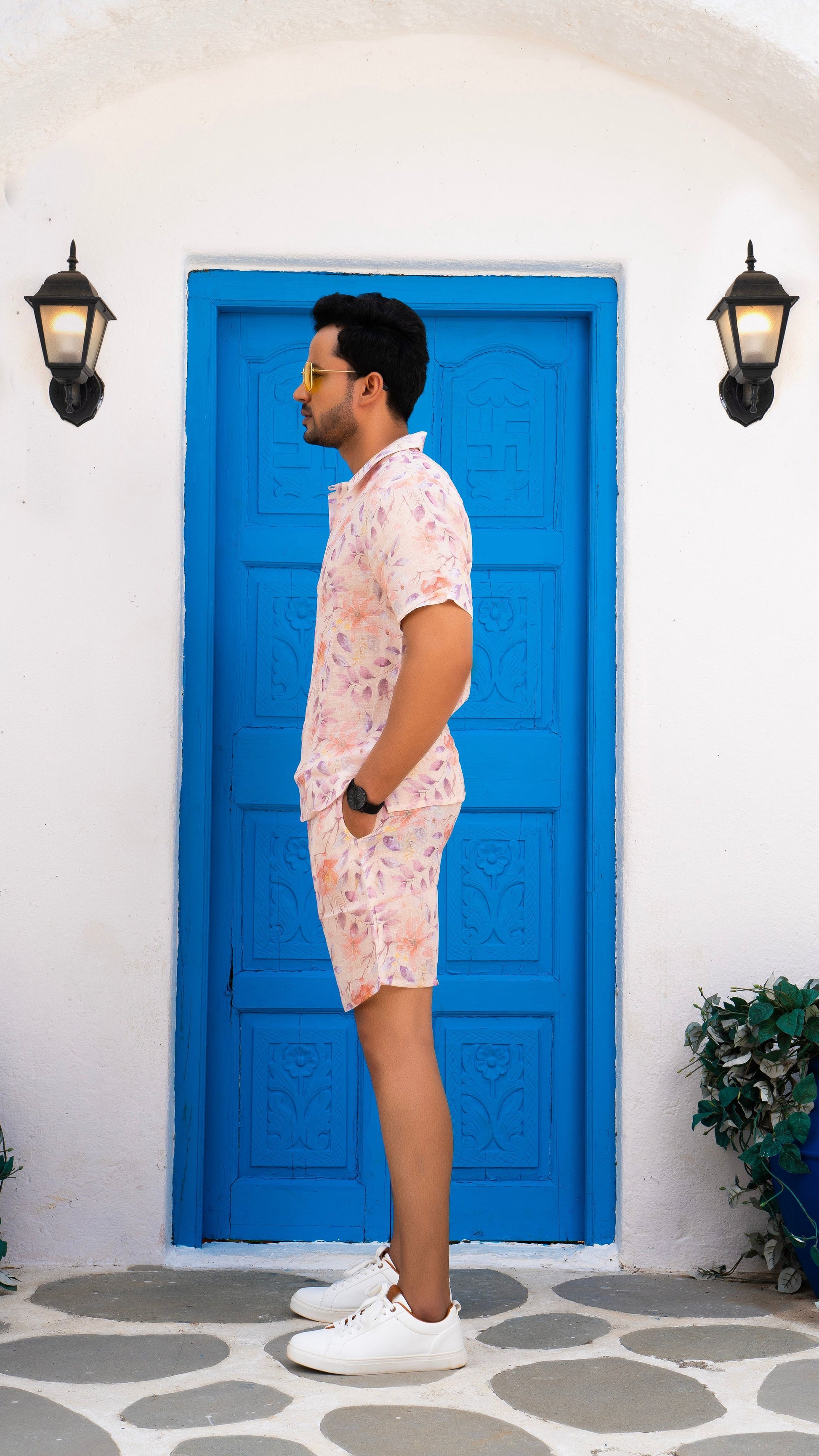 Noroke Linen Floral Co-ord Set Men 