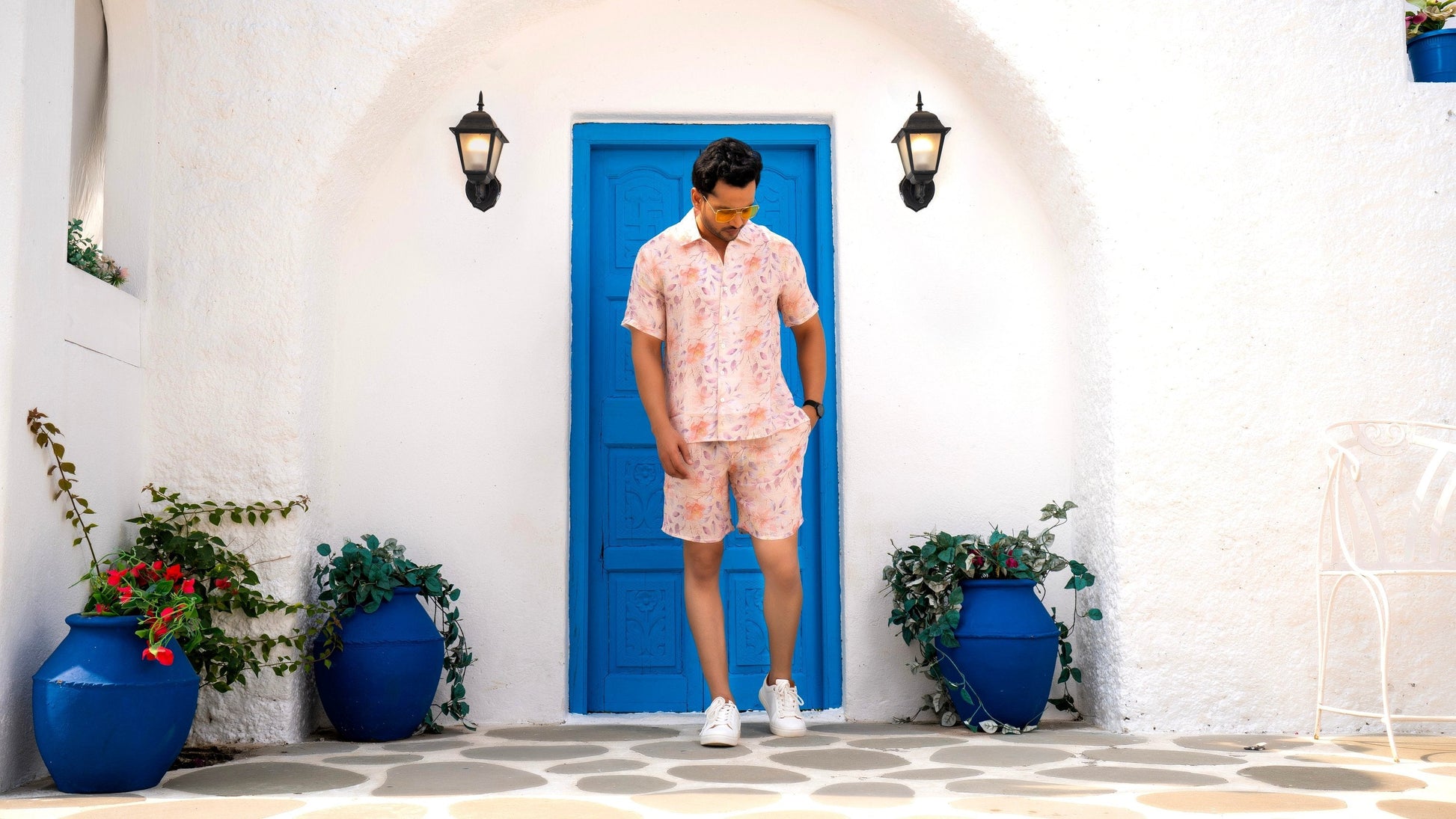 Noroke Linen Floral Co-ord Set Men 