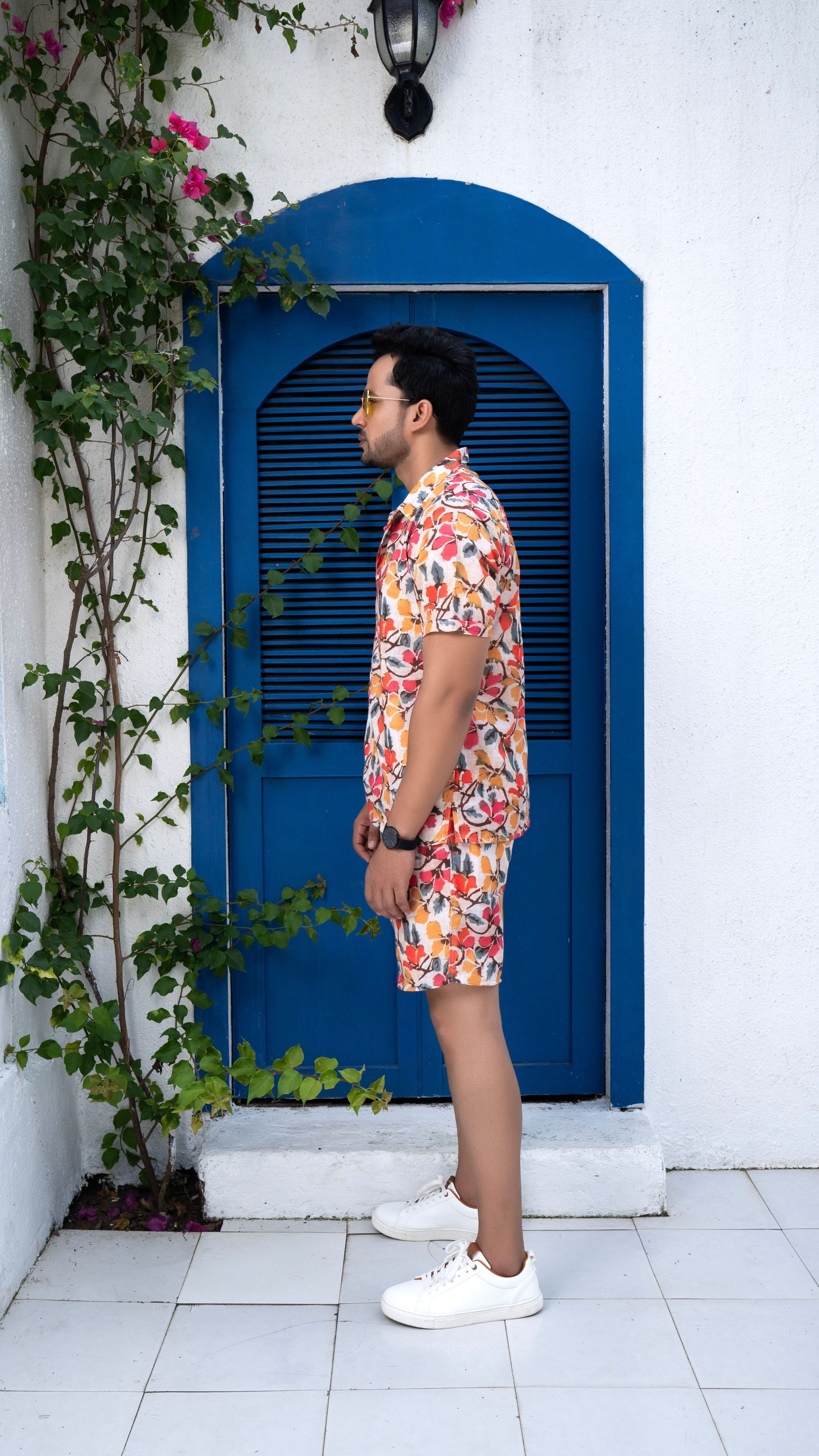 Noroke Sustainable fabric | Linen Linen Floral Print Co-ord Set Men 