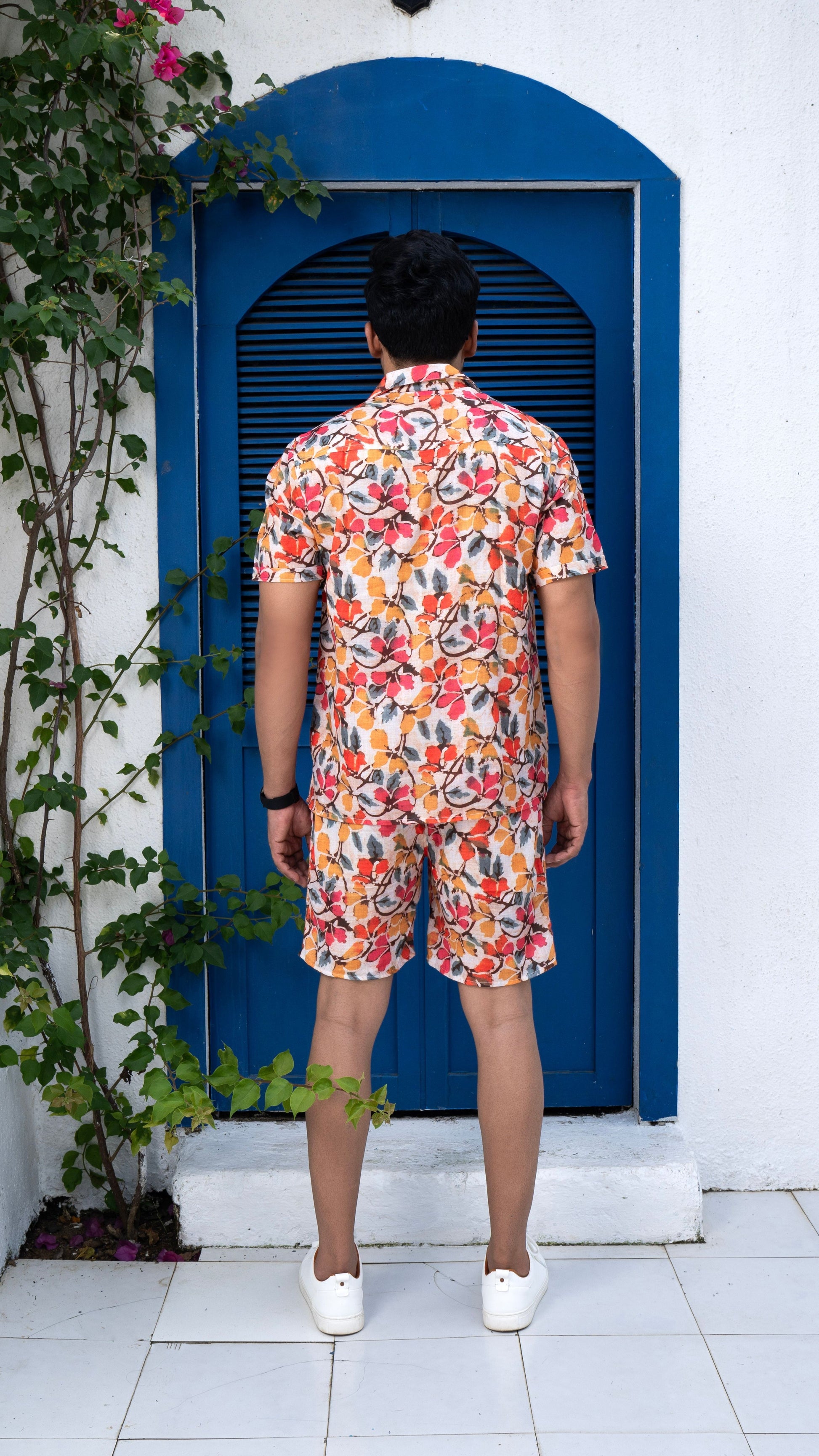 Noroke Sustainable fabric | Linen Linen Floral Print Co-ord Set Men 