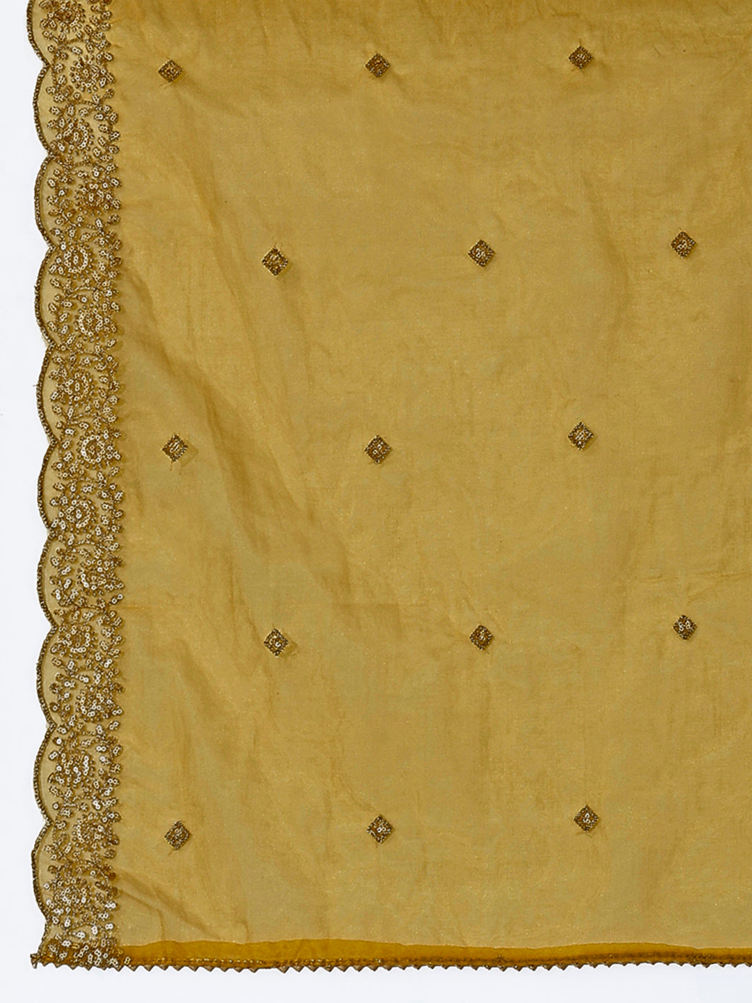 Hand Embroidered Kurta With Pant & Dupatta Premium Luxury, Mustard - Hiral Fashion