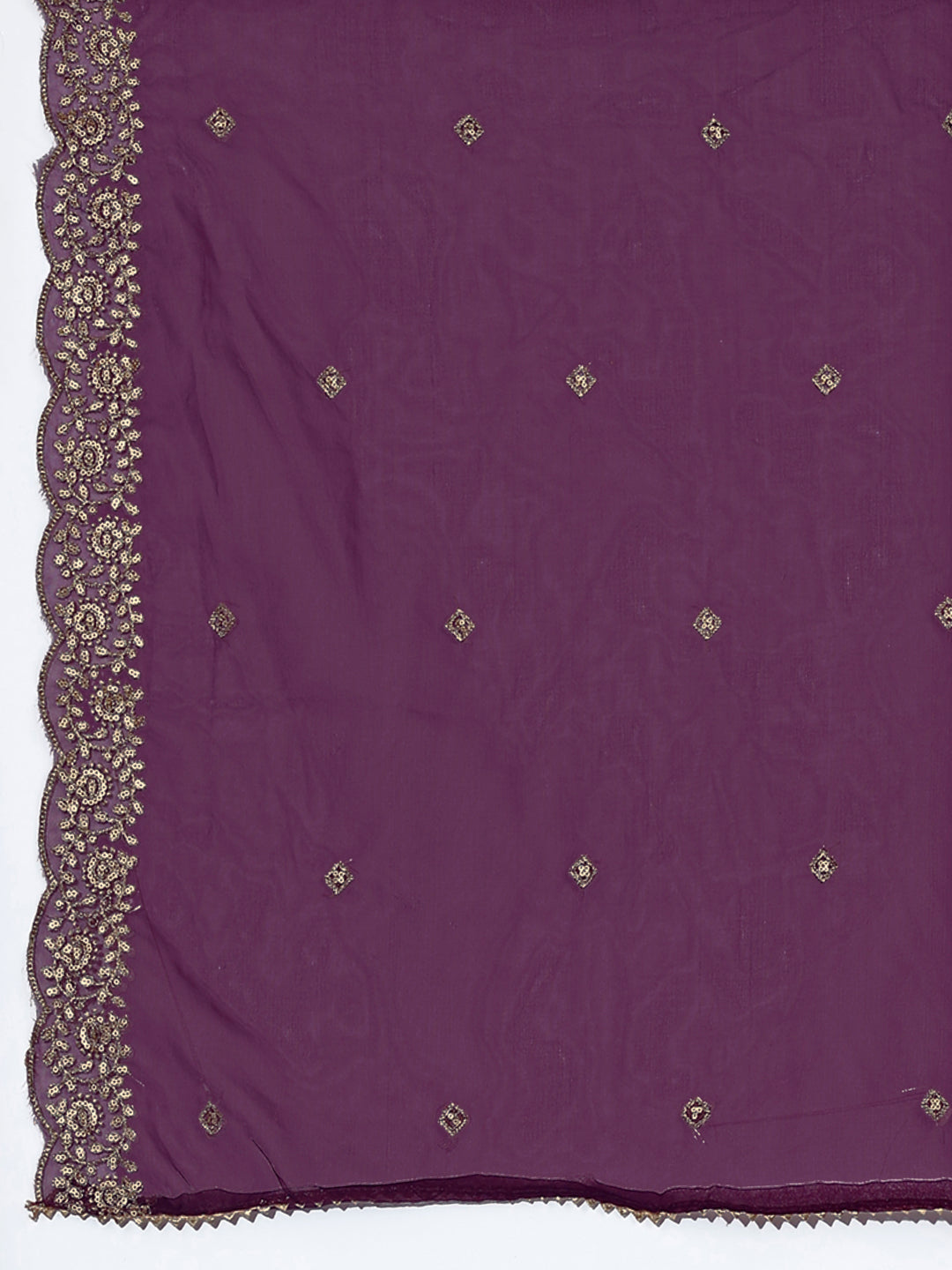 Hand Embroidered Kurta With Pant & Dupatta Premium Luxury, Purple - Hiral Fashion