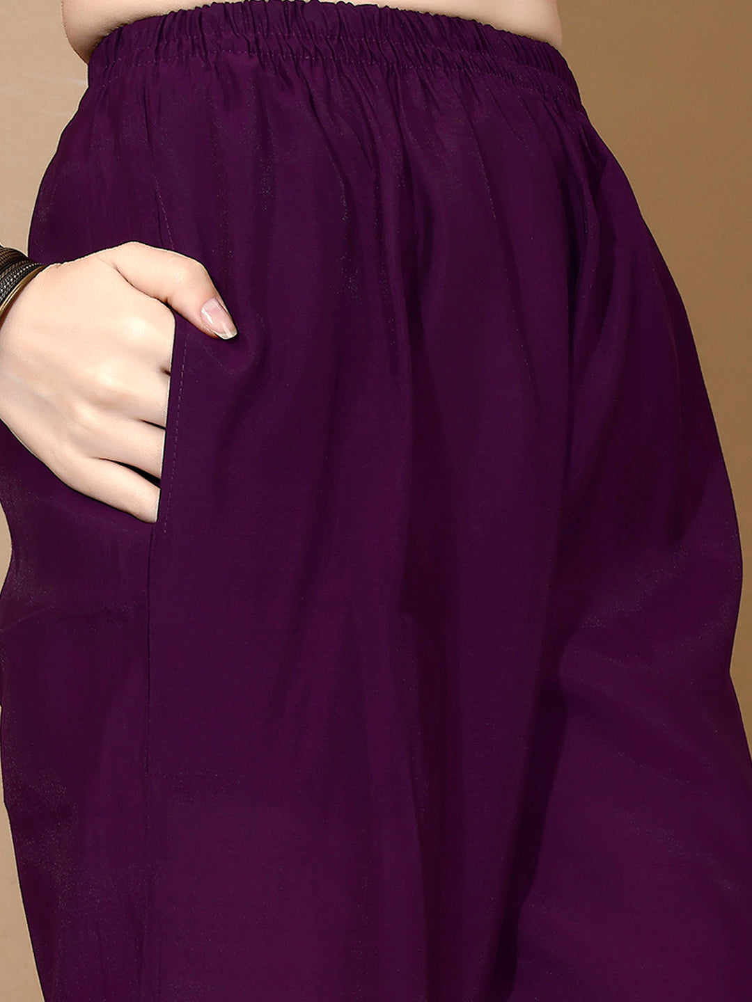 Hand Embroidered Kurta With Pant & Dupatta Premium Luxury, Purple - Hiral Fashion