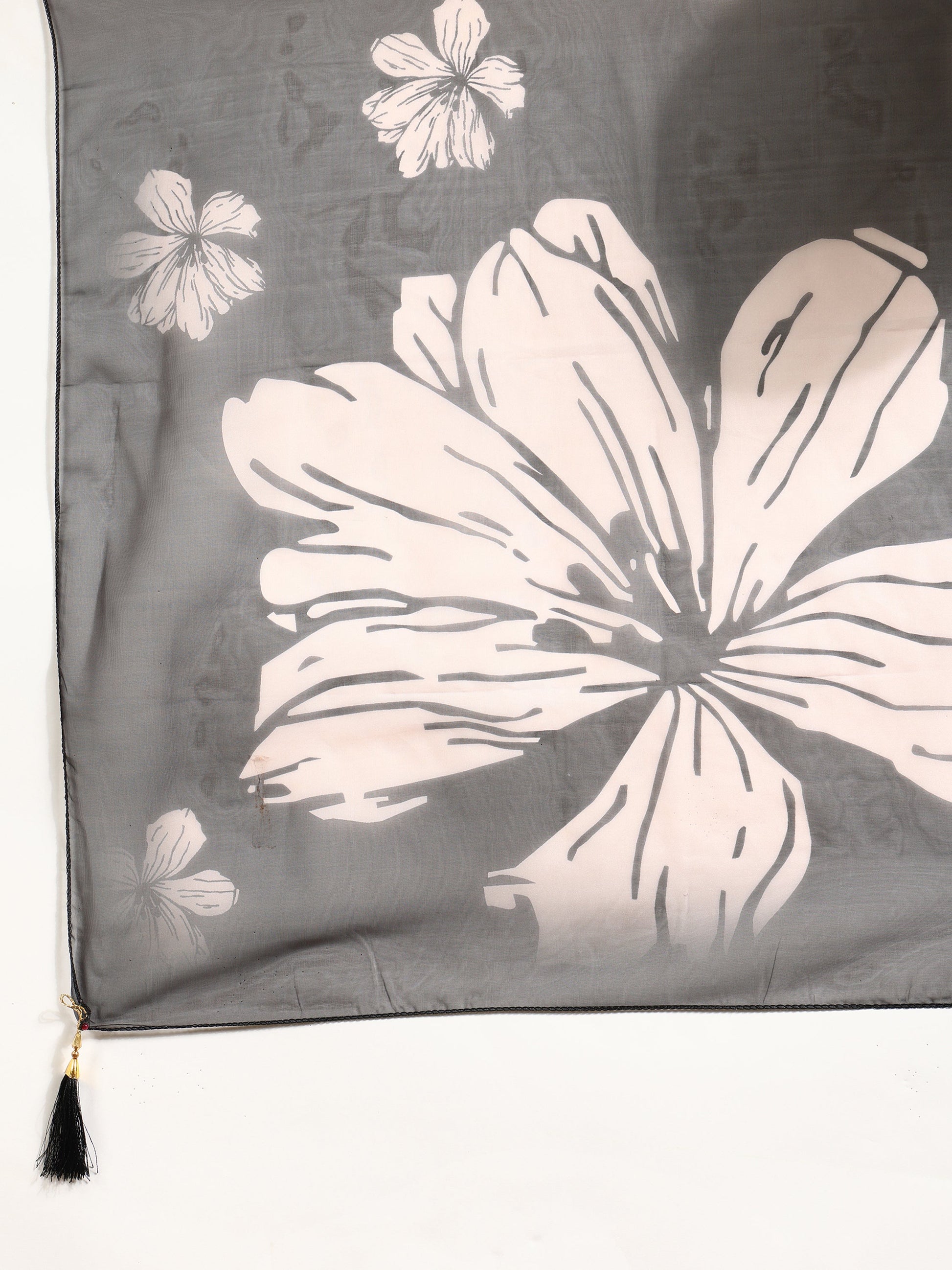 Hand Embroidered Kurta With Pant & Printed Dupatta, Black - Hiral Fashion