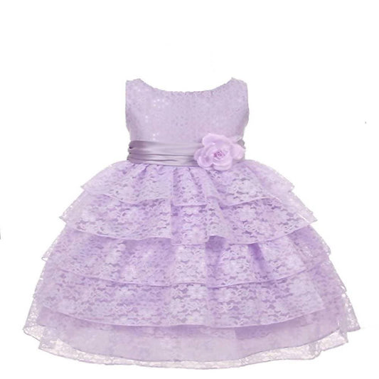 Asmaani Baby Girl's Lavender Colour Satin A-Line Maxi Full Length Dress (AS-DRESS_22107) - Grab2buy