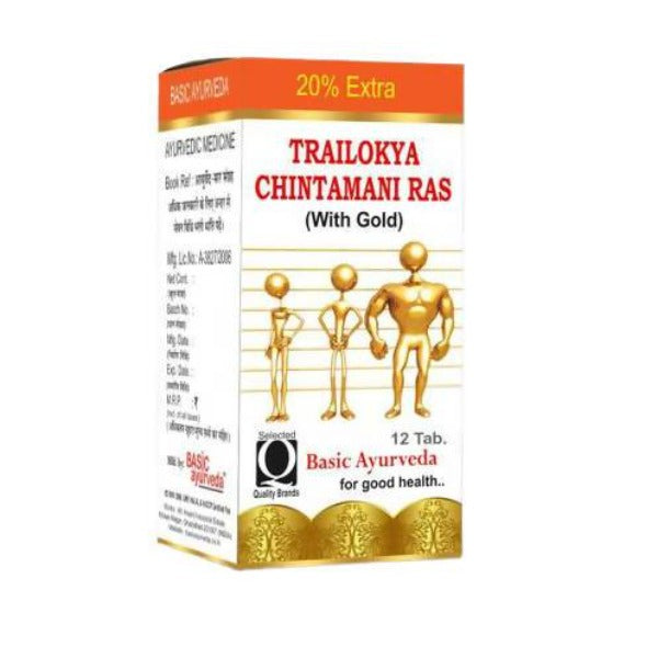 Basic Ayurveda Trailokya Chintamani Ras with Gold 