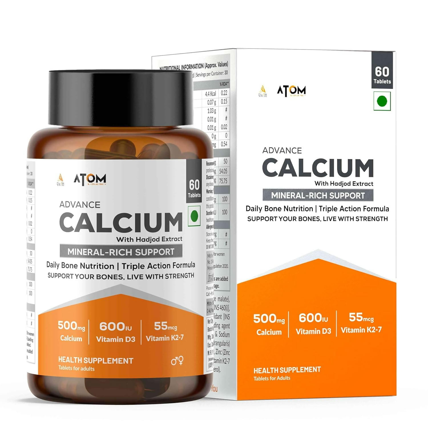 As-It-Is Atom Advance Calcium With Hadjod Ext Veg Tablets 