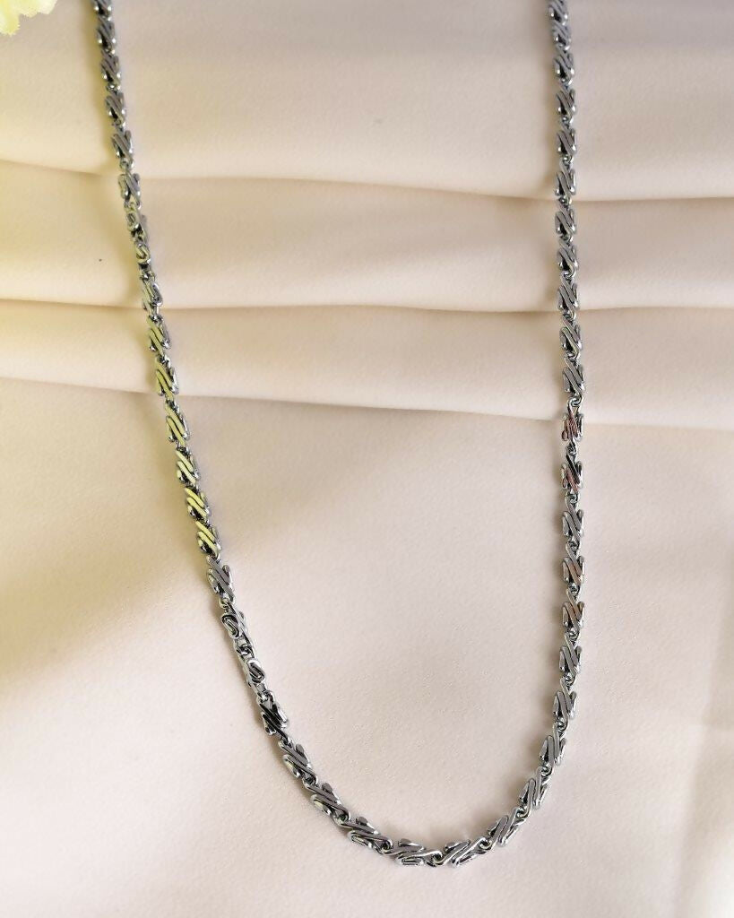 VOJ Silver Plated Designer Chain For Men 