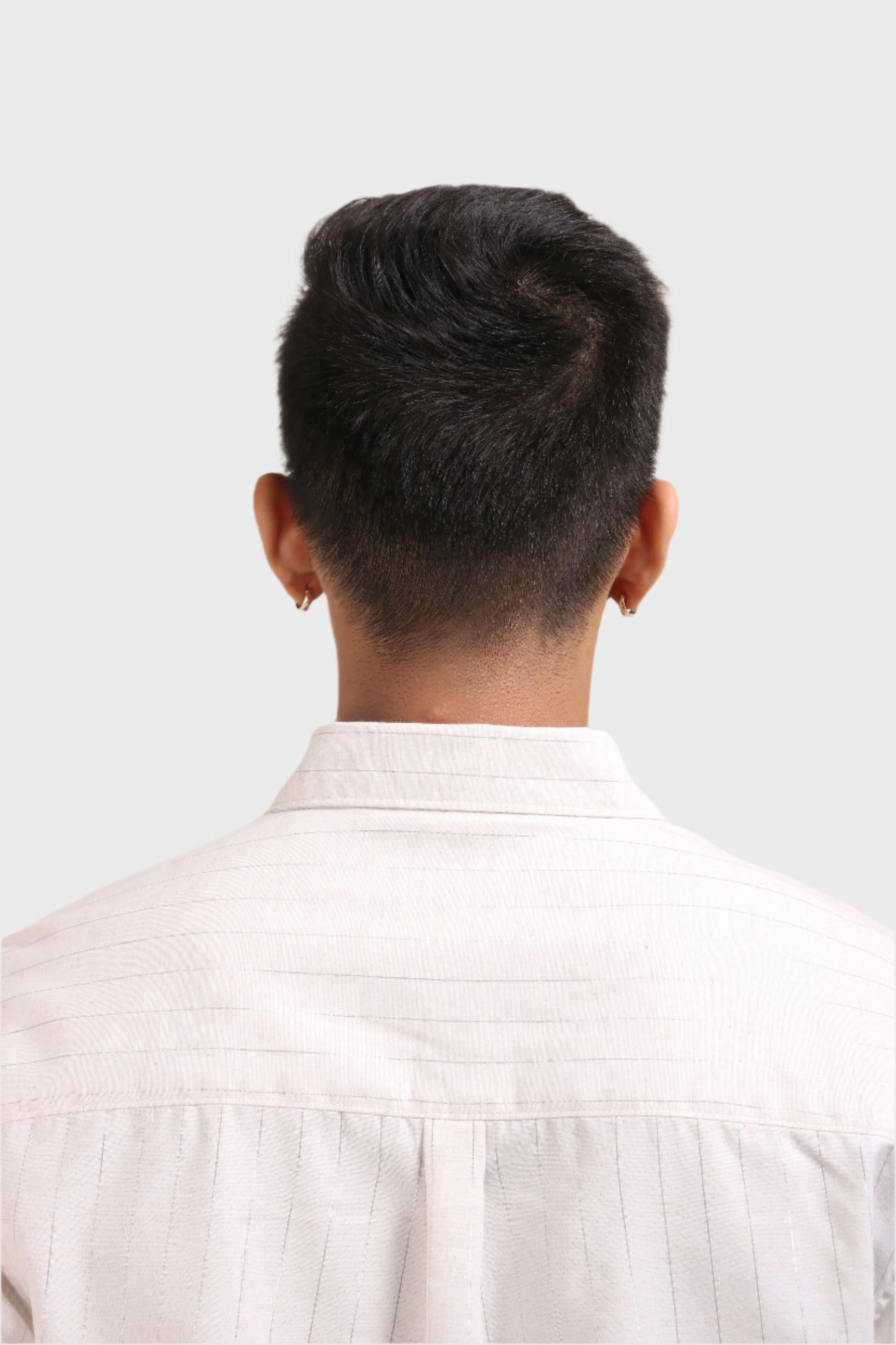 Xkind Off White Silver Stripes Regular Fit Shirt 