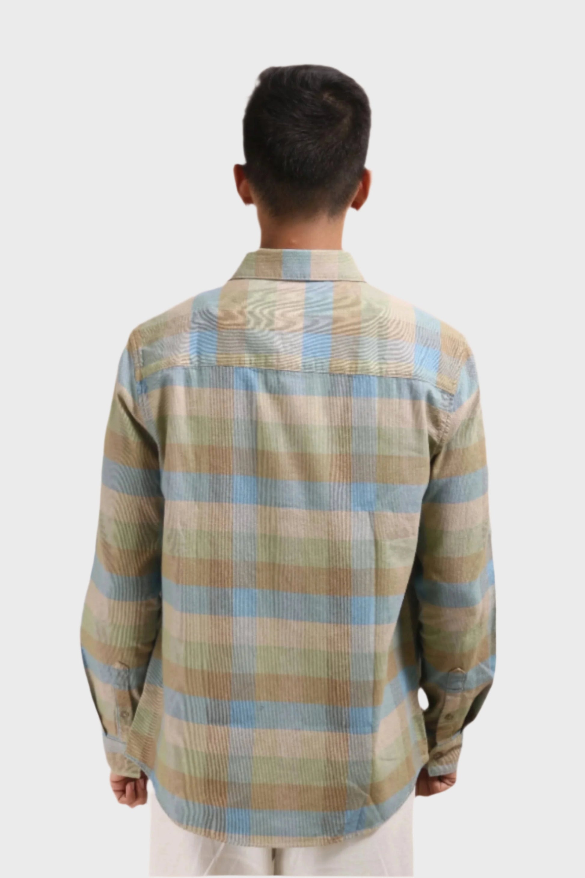 Xkind Light Green Corduroy Checks Regular Fit Shirt  Grab2Buy Xkind Grab2Buy