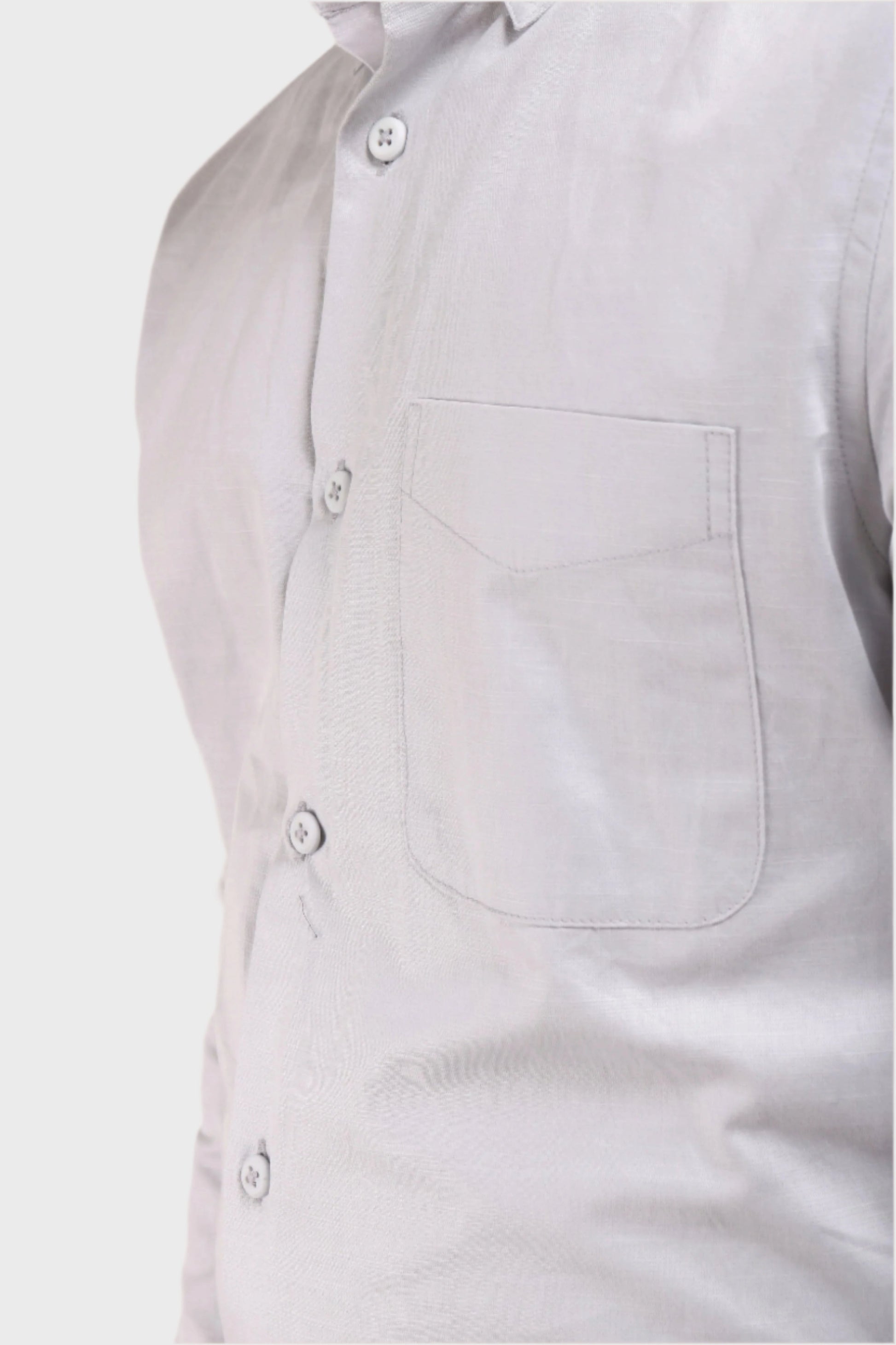 Jonesburg Light Grey Satin Slub Slim Fit Shirt