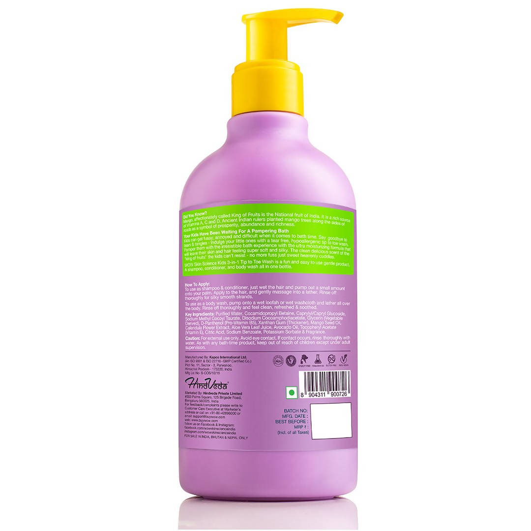 Wow Skin Science Kids Mango 3 in 1 Tip to Toe Wash  Grab2Buy Wow Skin Science Grab2Buy