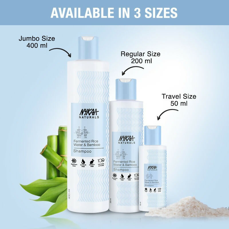 Nykaa Naturals Anti-Frizz Shampoo With Fermented Rice Water, Bamboo & Argan Oil 