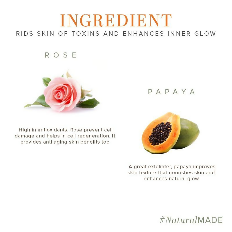 Khadi Natural Rose & Papaya Face Scrub Reduce Acne & Pimple 