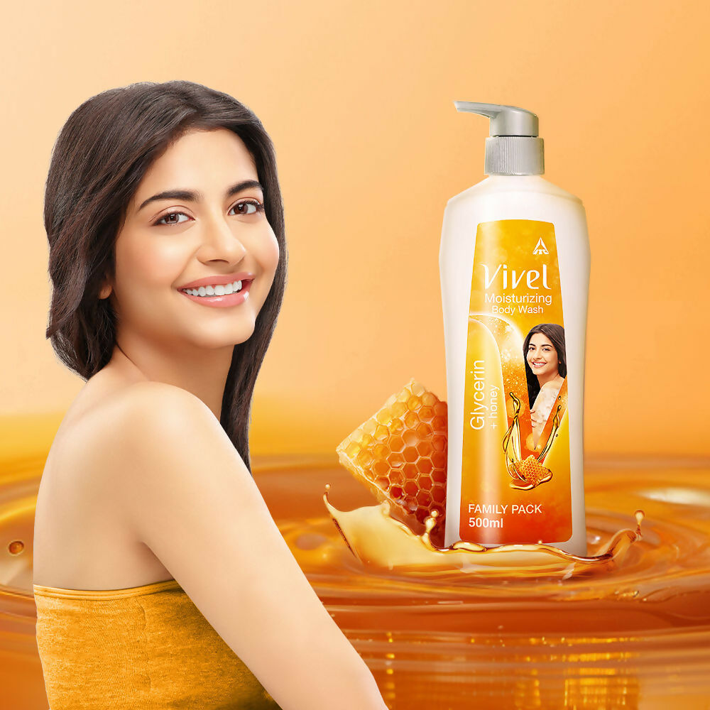 Vivel Moisturizing Body Wash Glycerin & Honey Pump Bottle Shower Gel for Soft Glowing Skin  Grab2Buy Vivel Grab2Buy