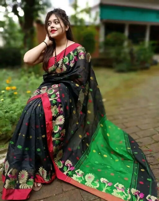 Exclusive Collection Black Beautiful Handloom Silk Cotton Grab2Buy 