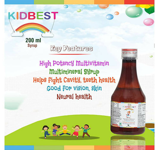 HealthBest Kidbest Multivitamin & Multimineral Syrup for Kids - Grab2buy