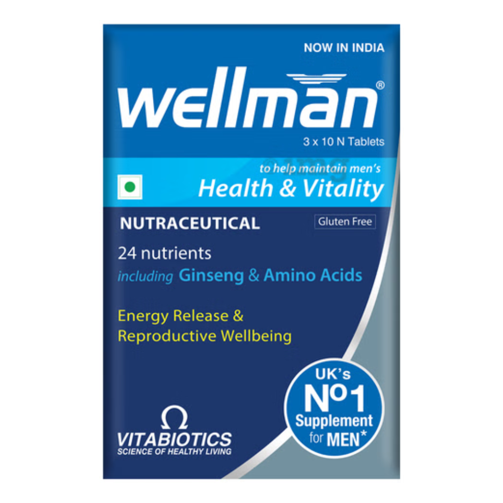 Wellman Health Supplements UK's No.1 Multivitamin( With Ginseng Amino Acids & 21 Micronutrients Tablets 
