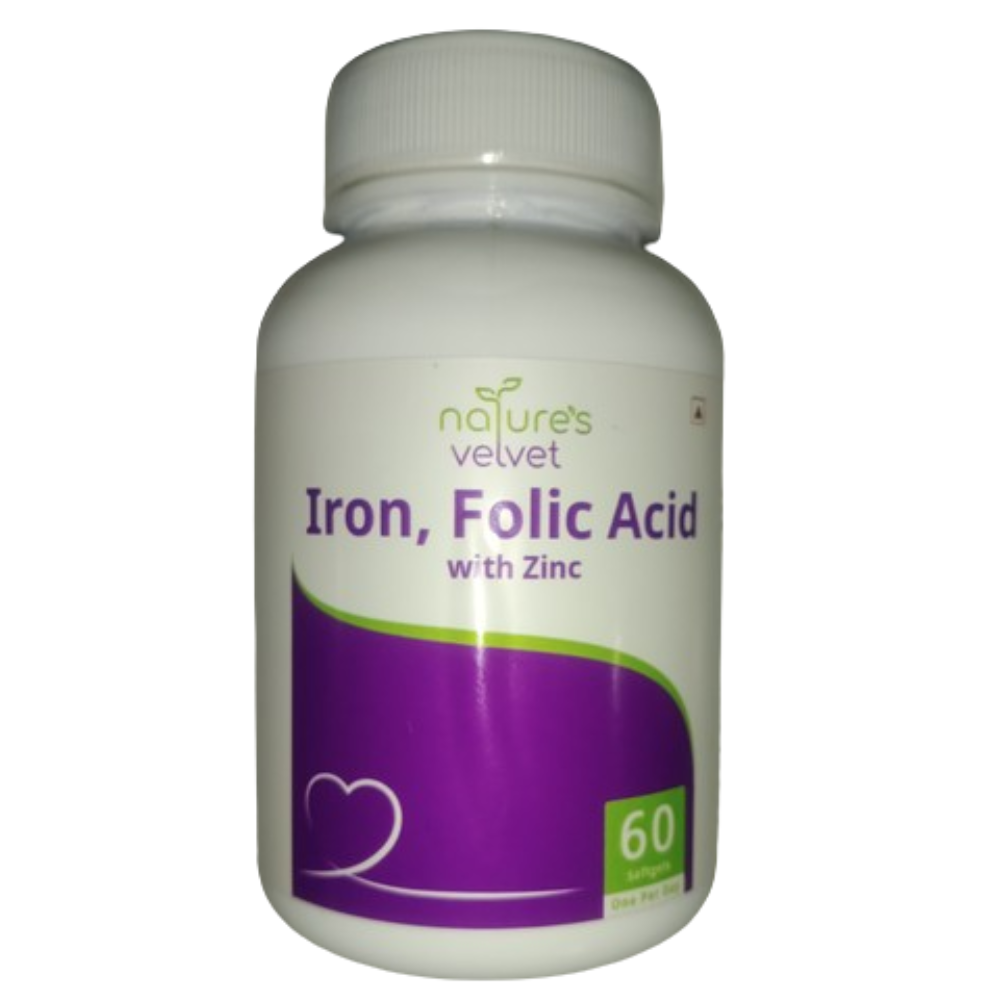 Nature's Velvet Iron, Folic Acid & Zinc Softgels 