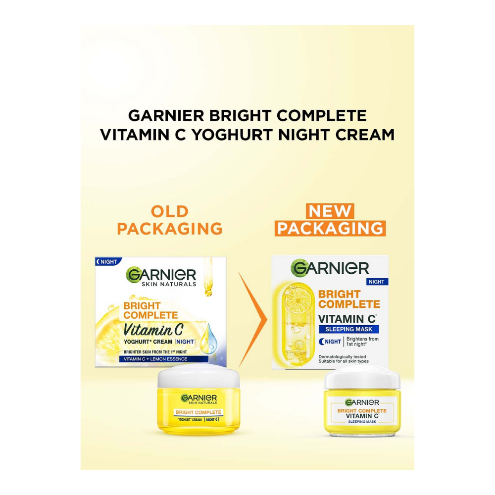 Garnier Bright Complete Vitamin C Yoghurt Night Cream - Swadesiicart
