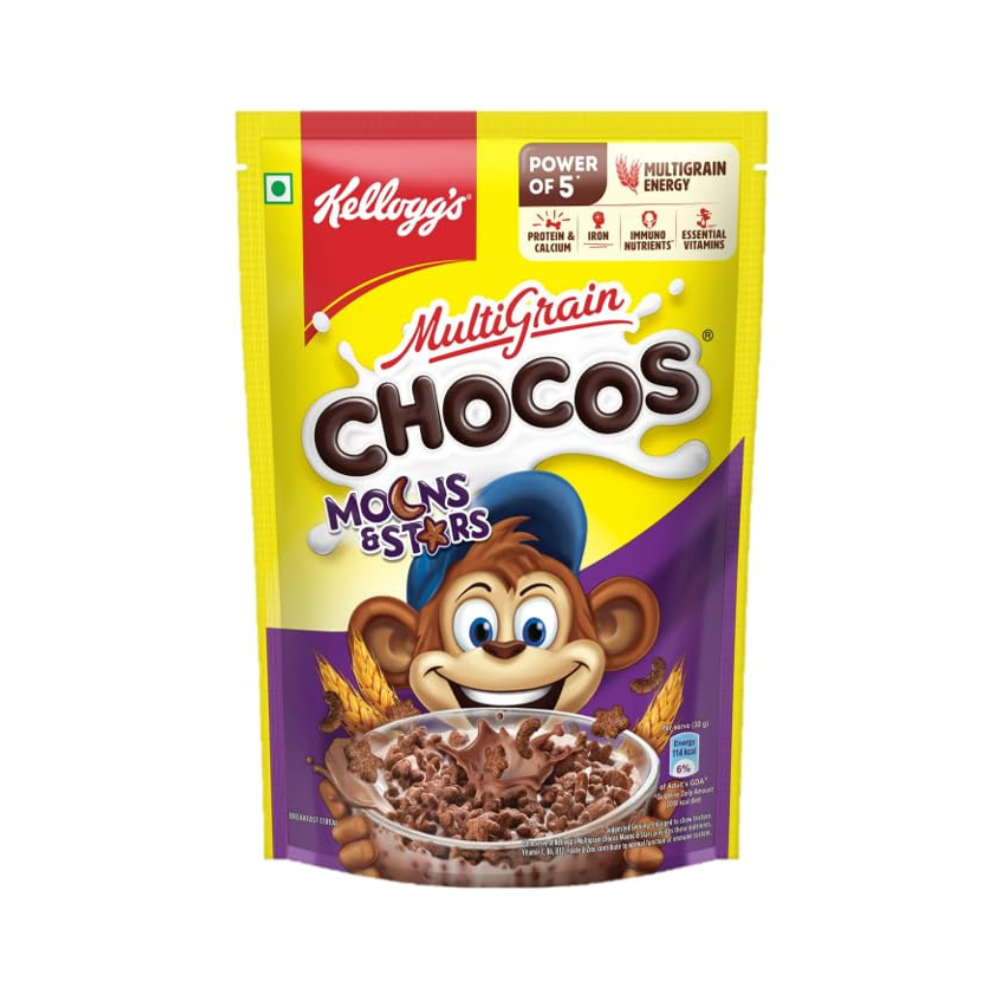 Kellogg's Multigrain Chocos Moons & Stars, High In Calcium & Protein,Essential Vitamins,Iron & Immuno Nutrients | Grab2Buy