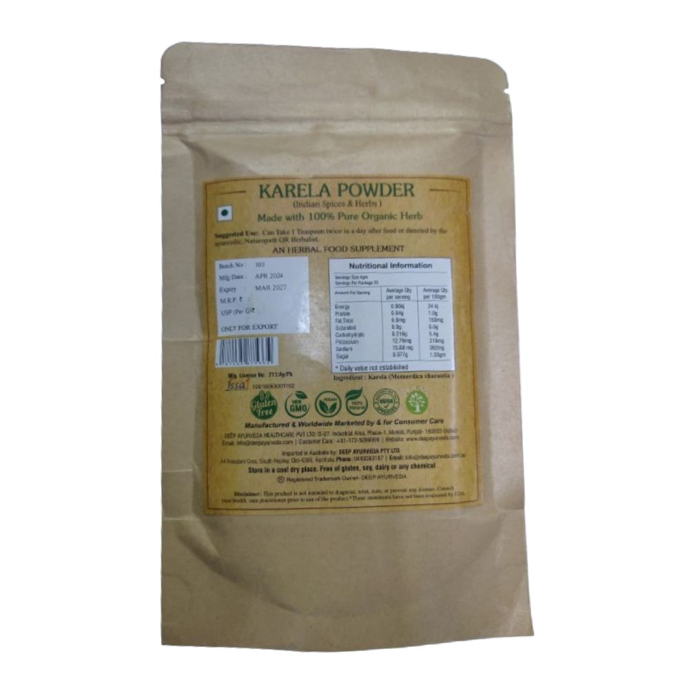 Deep Ayurveda Organic Karela Powder (Bitter Gourd) 