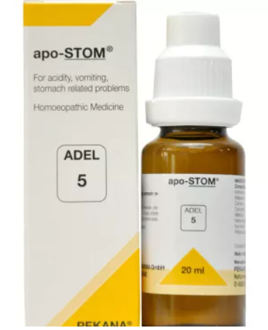 ADEL 5 Homoeopathic apo-Stom Drop 20ml for Indigestion Acidity Gas 