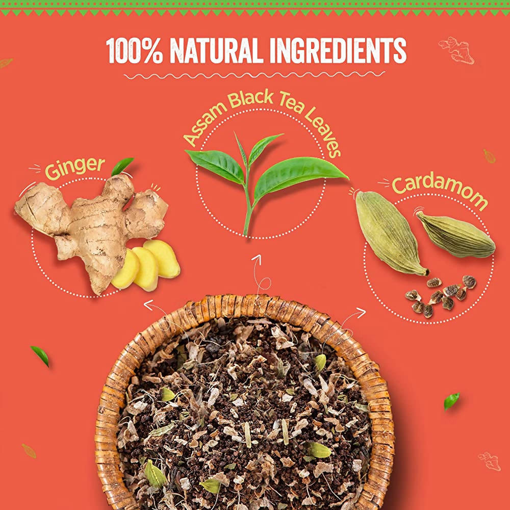 Chaayos Adrak Elaichi Tea Powder (Ginger & Cardamom)  Grab2Buy Chaayos Grab2Buy