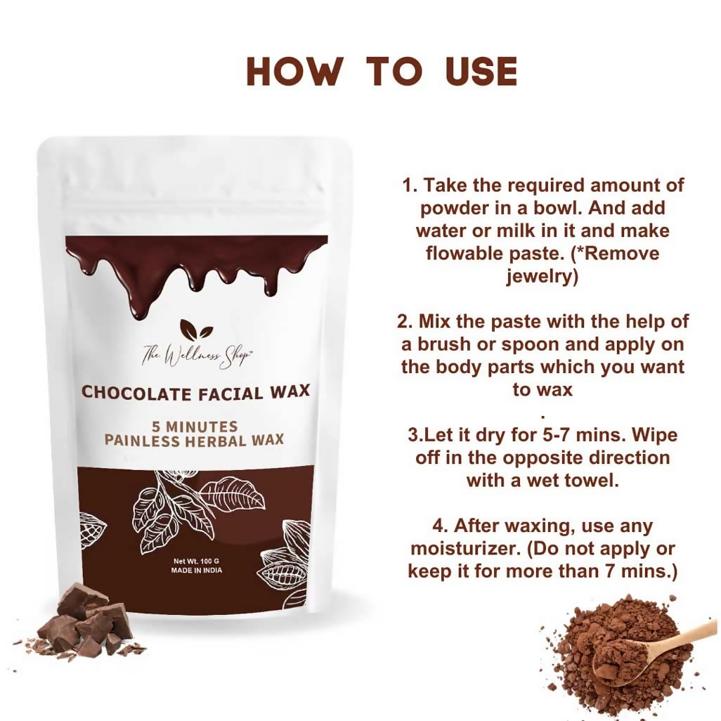 The Wellness Shop Chocolate Facial Wax Powder  Grab2Buy The Wellness Shop Grab2Buy