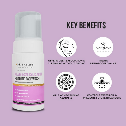 Dr. Sheth's Neem & Salicylic Acid Foaming Face Wash - Limited Time Offer
