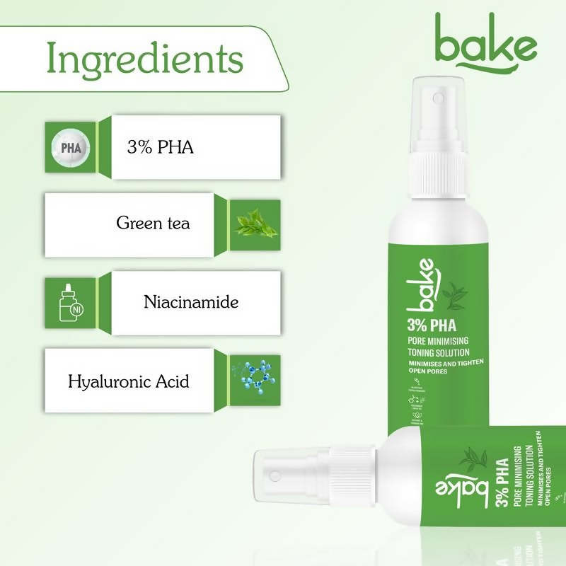 Bake 3% Pha Pore Minimising Toner With Gluconolactone & Niacinamide For Open Pores & Acne  Grab2Buy Bake Grab2Buy