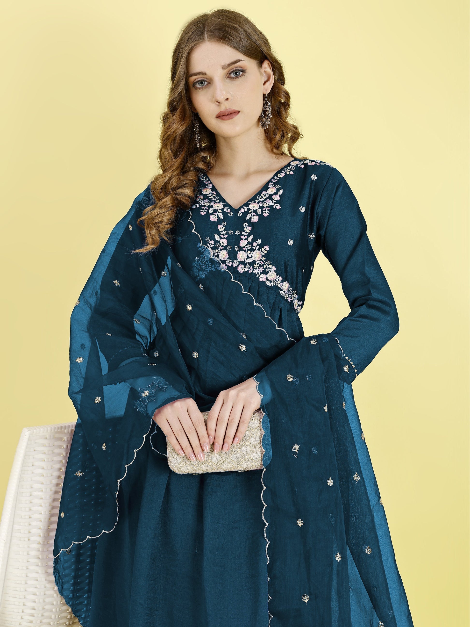 Yash Enterprise Morpankh Vichitra Silk Embroidery Party Wear Suit Set  Grab2Buy Yash Enterprise Grab2Buy