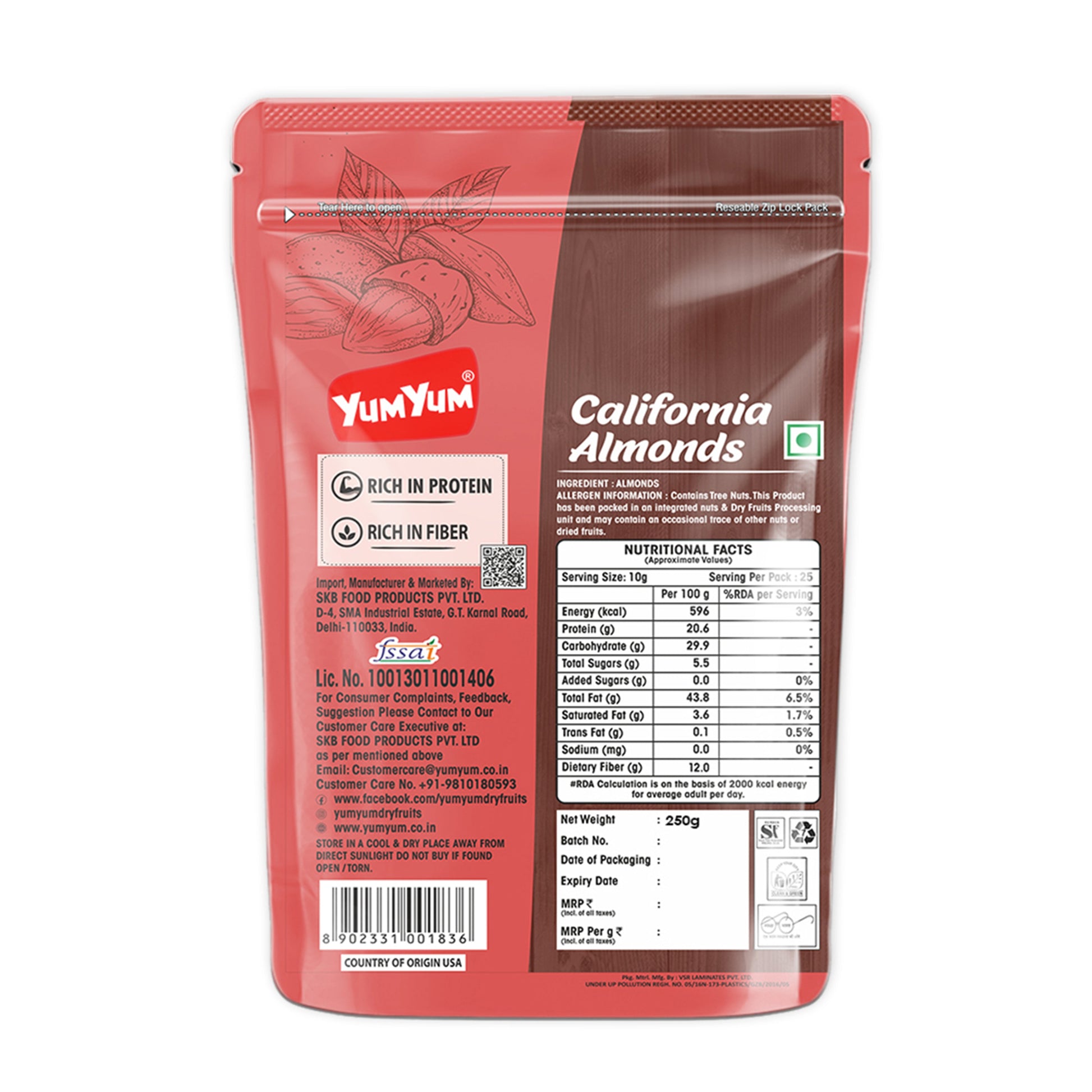 Yum Yum California Almonds Pouch  Grab2Buy Yum Yum Grab2Buy