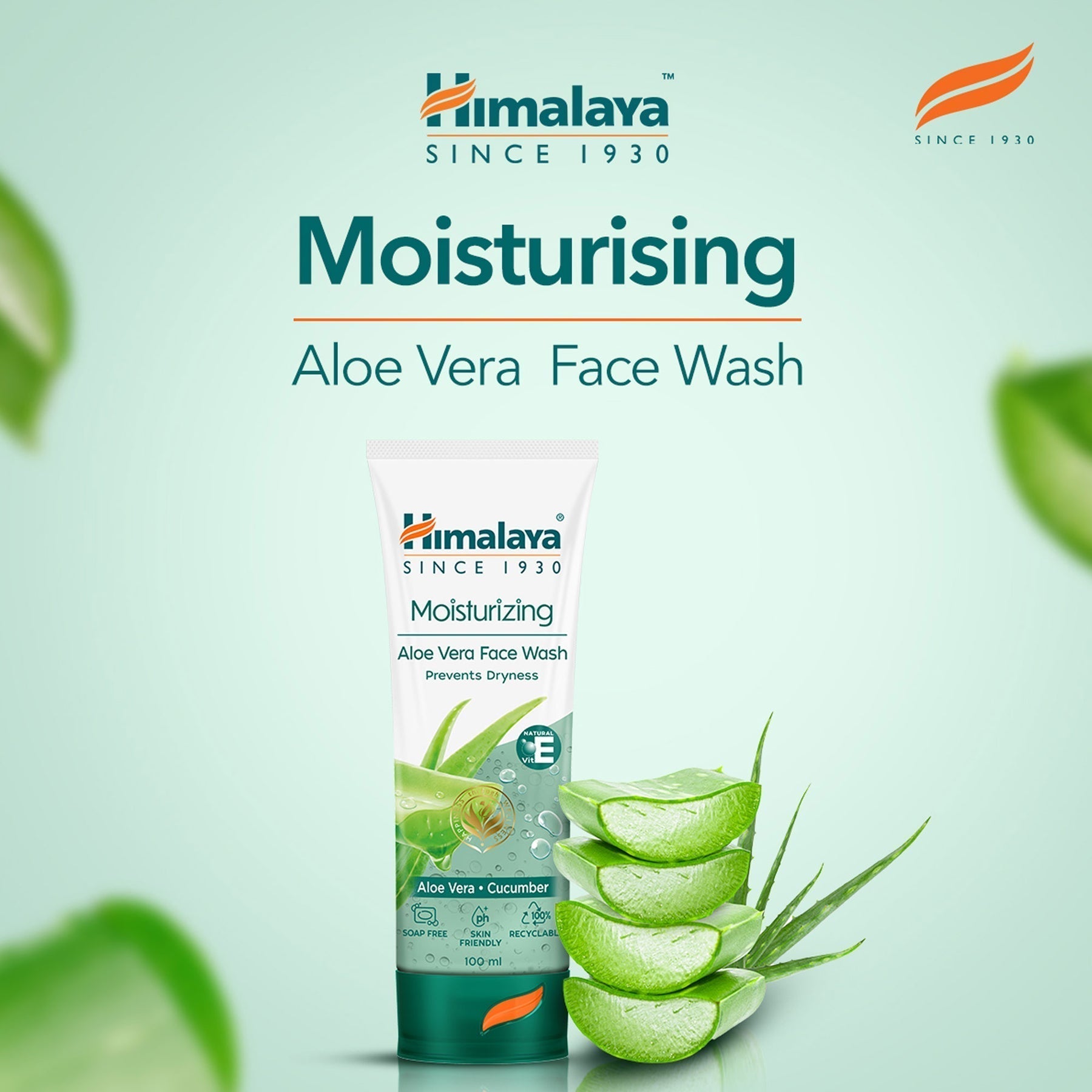 Himalaya Moisturizing Aloe Vera Face Wash | Gentle Hydrating Cleanser for Dry & Normal Skin 