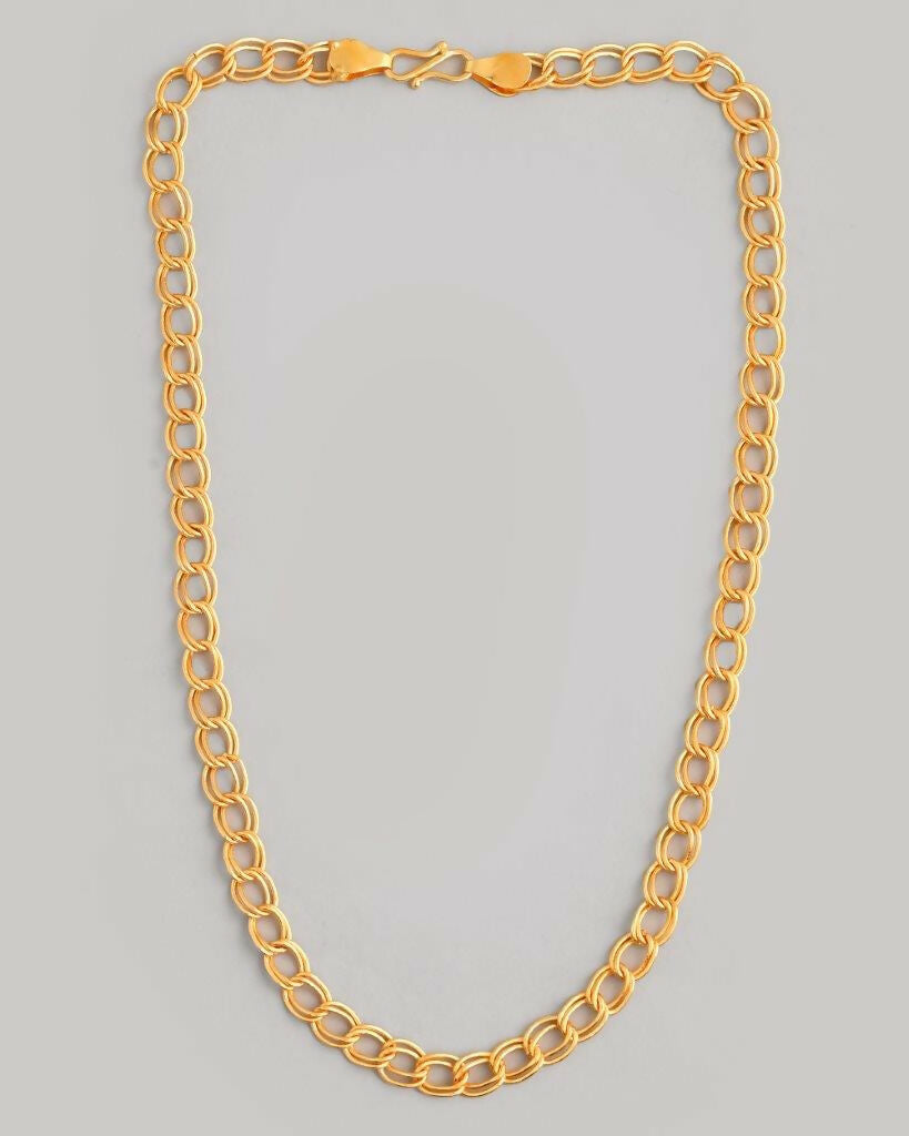 VOJ Gold-Polished Designer Circular Chain For Men 