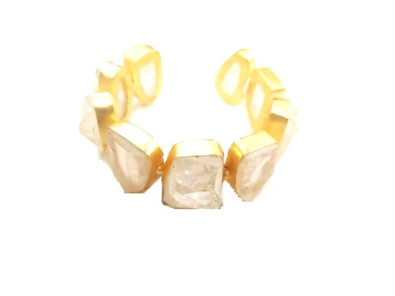 Bling Accessories Ivory / Gold Natural Stone Rough Bracelet - Grab2buy