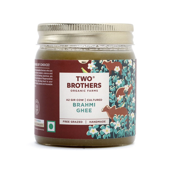 Two Brothers Organic Farms Brahmi Ghee | A2 Gir Cow Ghee (Brahmi) | Cultured Cow Desi Ghee | Curd-Churned Bilona Ghee | Pure, Natural, And Healthy 
